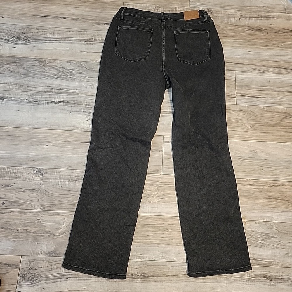 Judy Blue Jeans Womens 15/32 Black Washed Distressed Denim High Rise‎ Straight - Picture 4 of 12